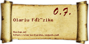 Olariu Füzike névjegykártya